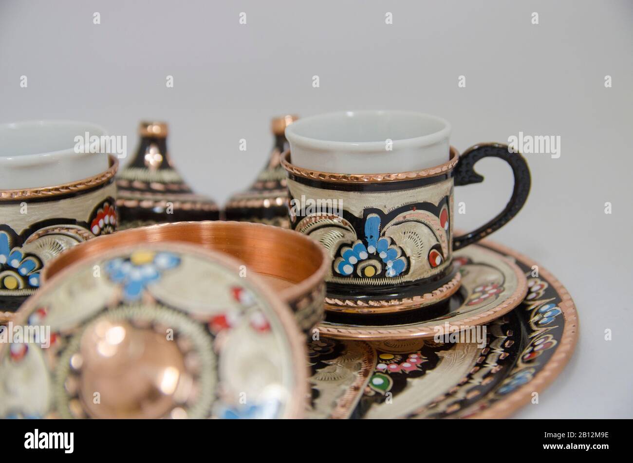 Türkischer Kaffee Set Stockfoto