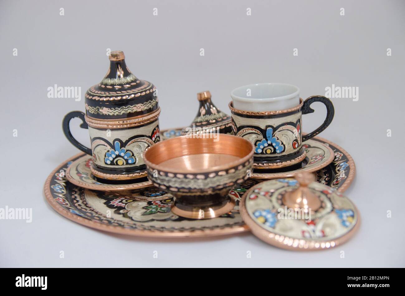 Türkischer Kaffee Set Stockfoto