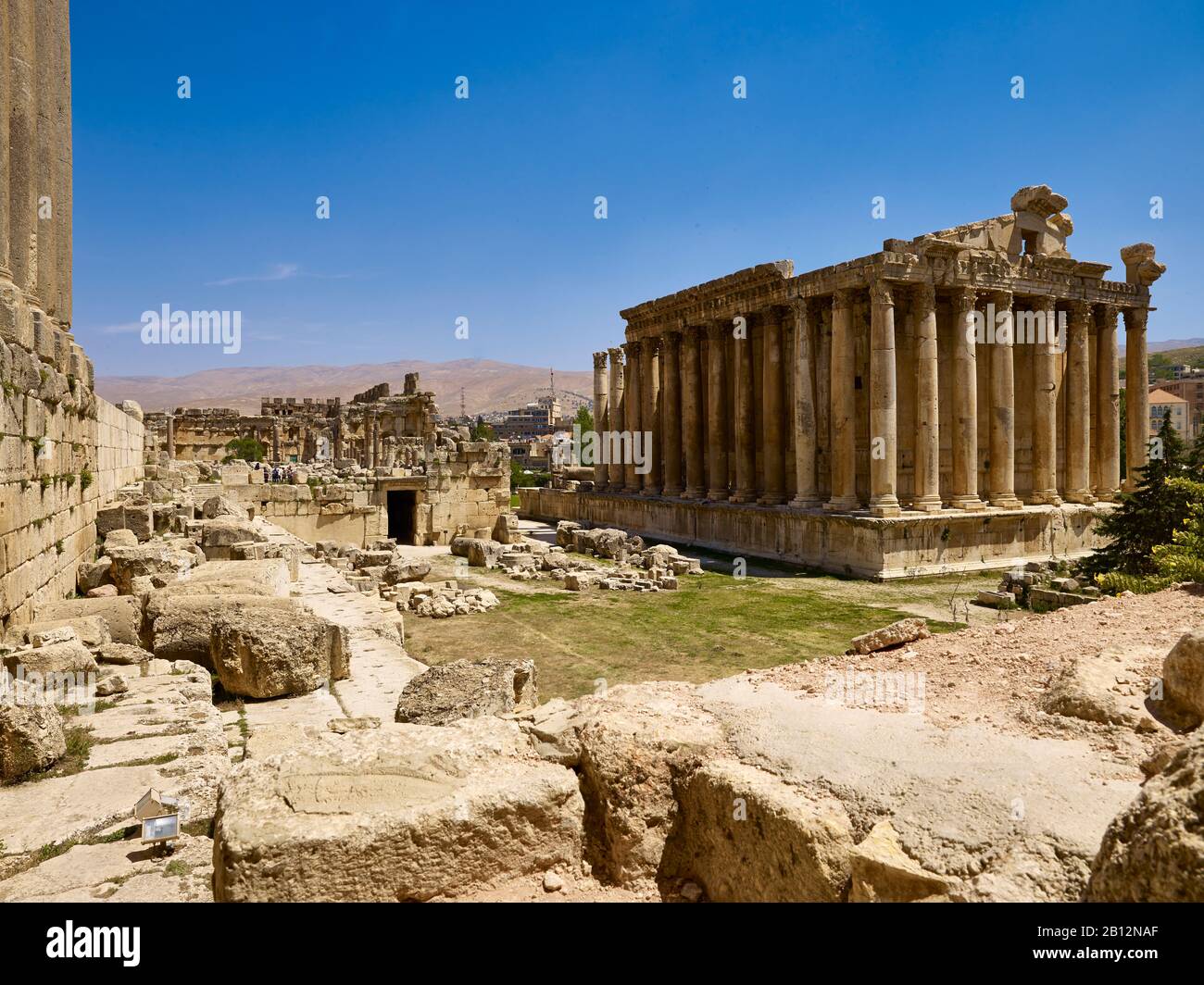 Bacchus-Tempel in der antiken Stadt Baalbek, Libanon, Naher Osten Stockfoto