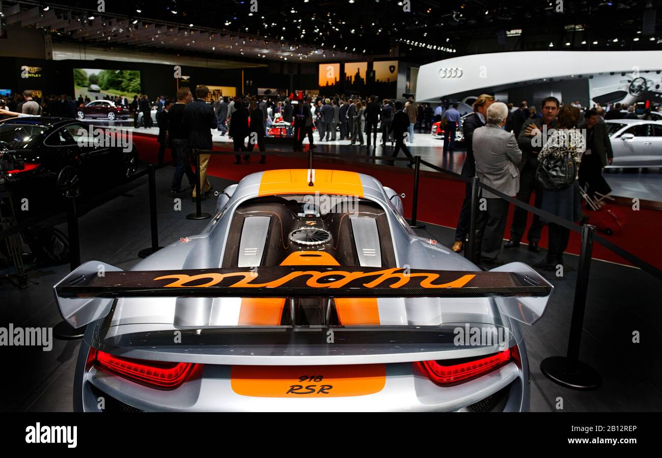Porsche 918 RSR Spyder Hybrid, internationaler Automobilsalon Genf 2011, Genf, Schweiz, Europa Stockfoto