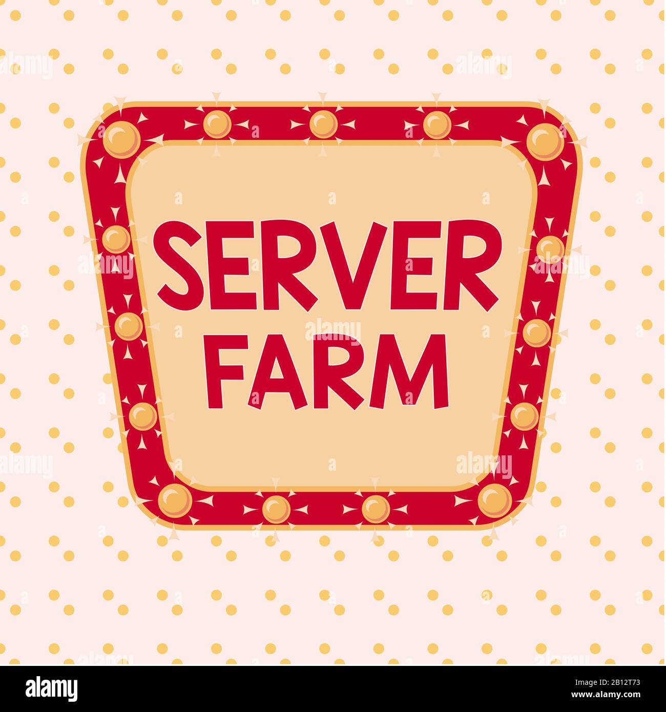 Word Writing Text Server Farm. Geschäftsfoto mit einer Gruppe von Computern, die als Server fungieren und in einem Asymmetrischen, ungleichmäßigen Format untergebracht sind Stockfoto