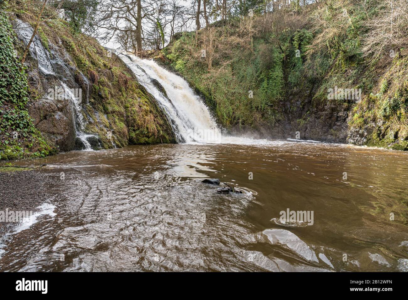 Eden Water, Waterfall, Newton Don, Ednam, Schottland Stockfoto