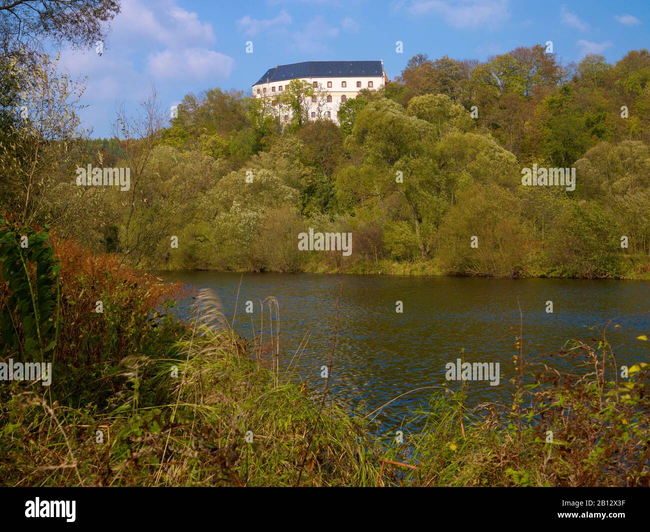 Schloss Sachsenburg über Zschopau bei Frankenberg, Sachsen, Deutschland Stockfoto