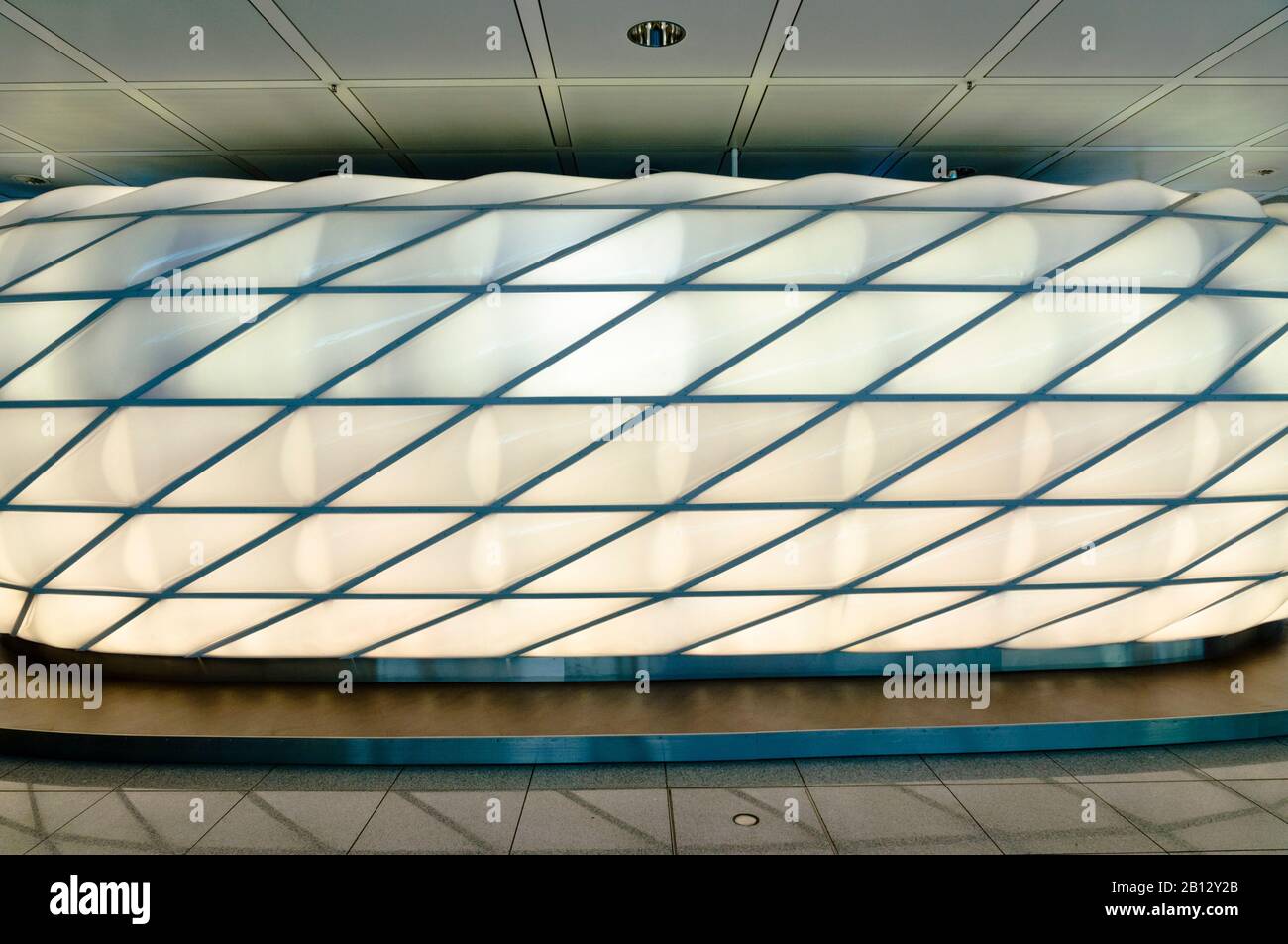 Modell Allianz Arena am Flughafen München, Bayern. Deutschland, Europa Stockfoto