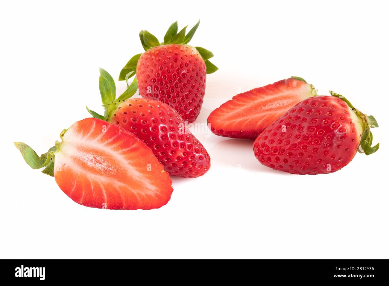Die Erdbeere isoliert auf weißem Hintergrund Stockfoto