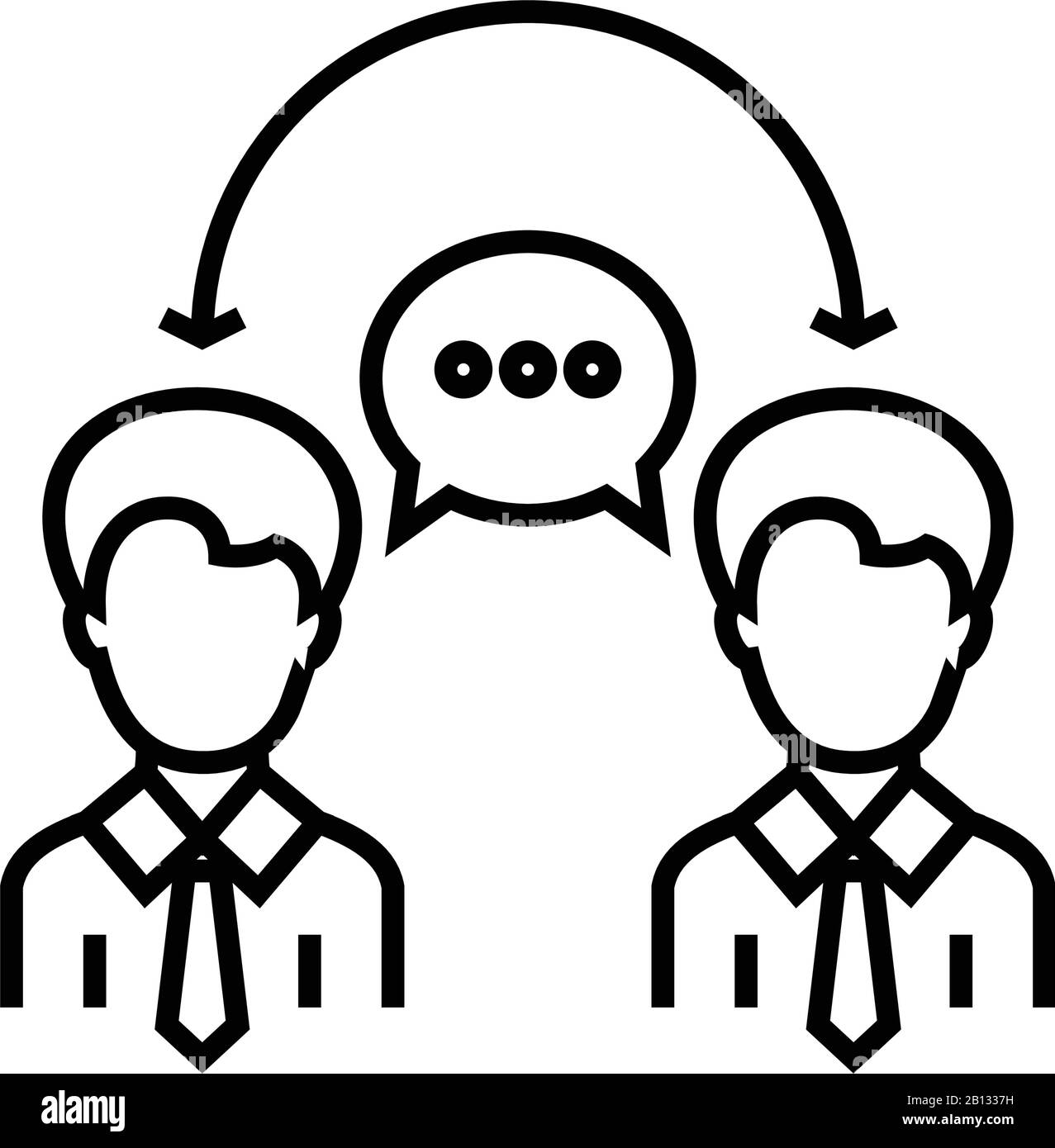 Liniensymbol für kommunikative Fähigkeiten, Konzeptzeichen, Konturvektorabbildung, lineares Symbol. Stock Vektor