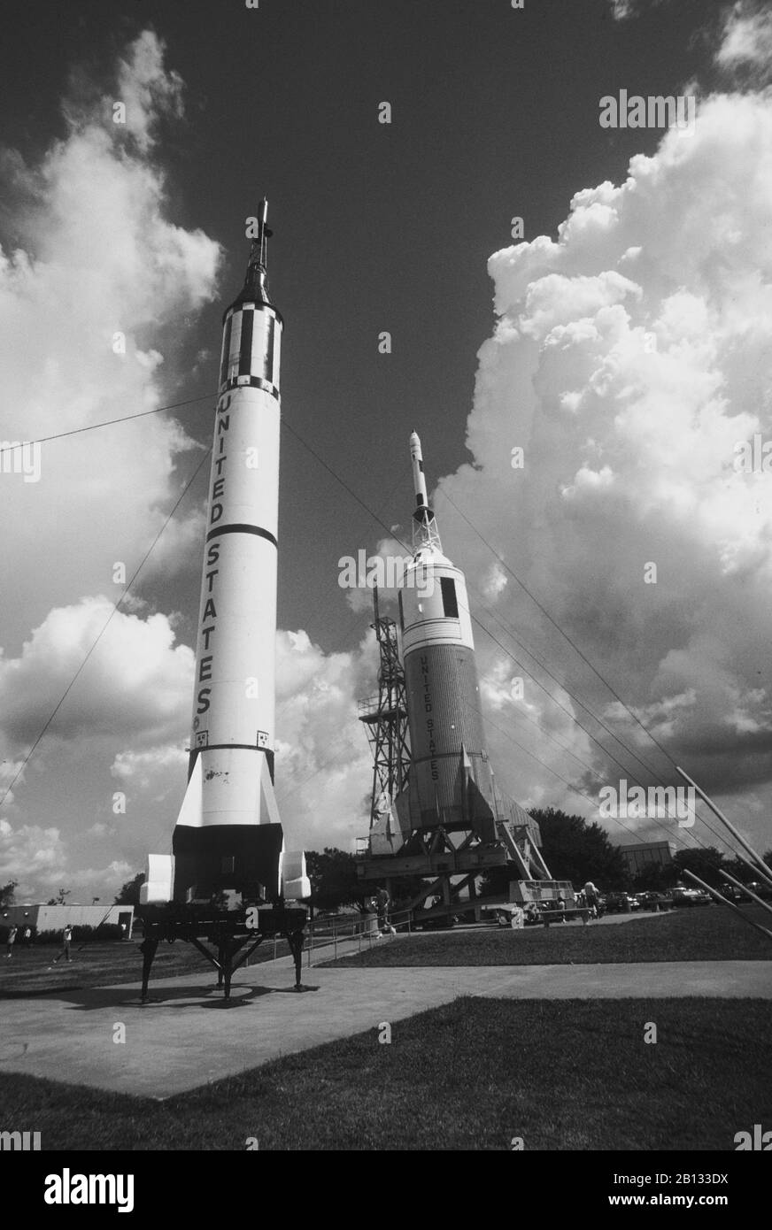 Vintage Space Age Rockets im Rocket Park in Houston, Texas, USA Stockfoto