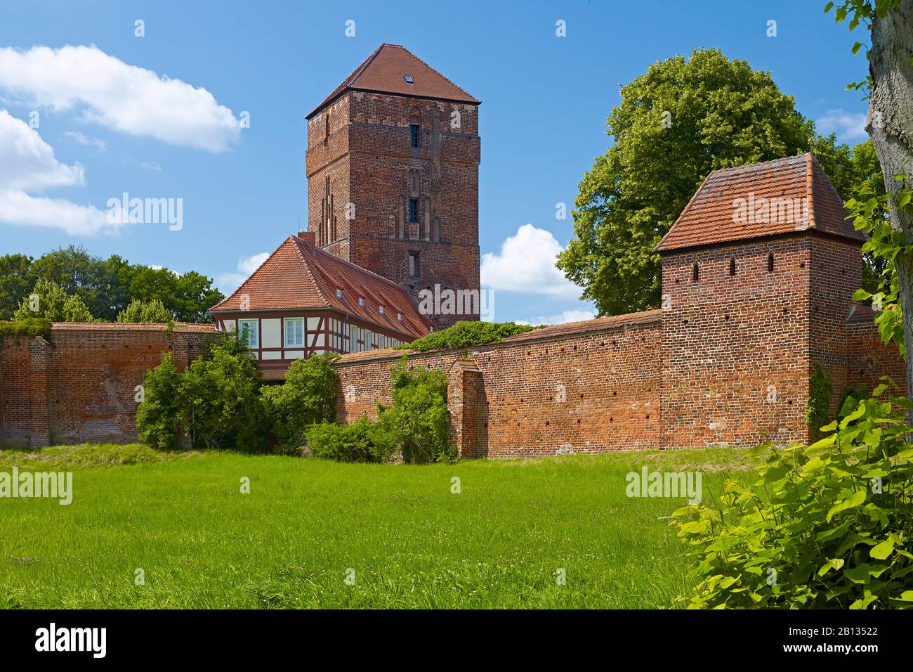 Bischofsburg und Stadtmauer, Wittstock, Brandenburg, Deutschland Stockfoto