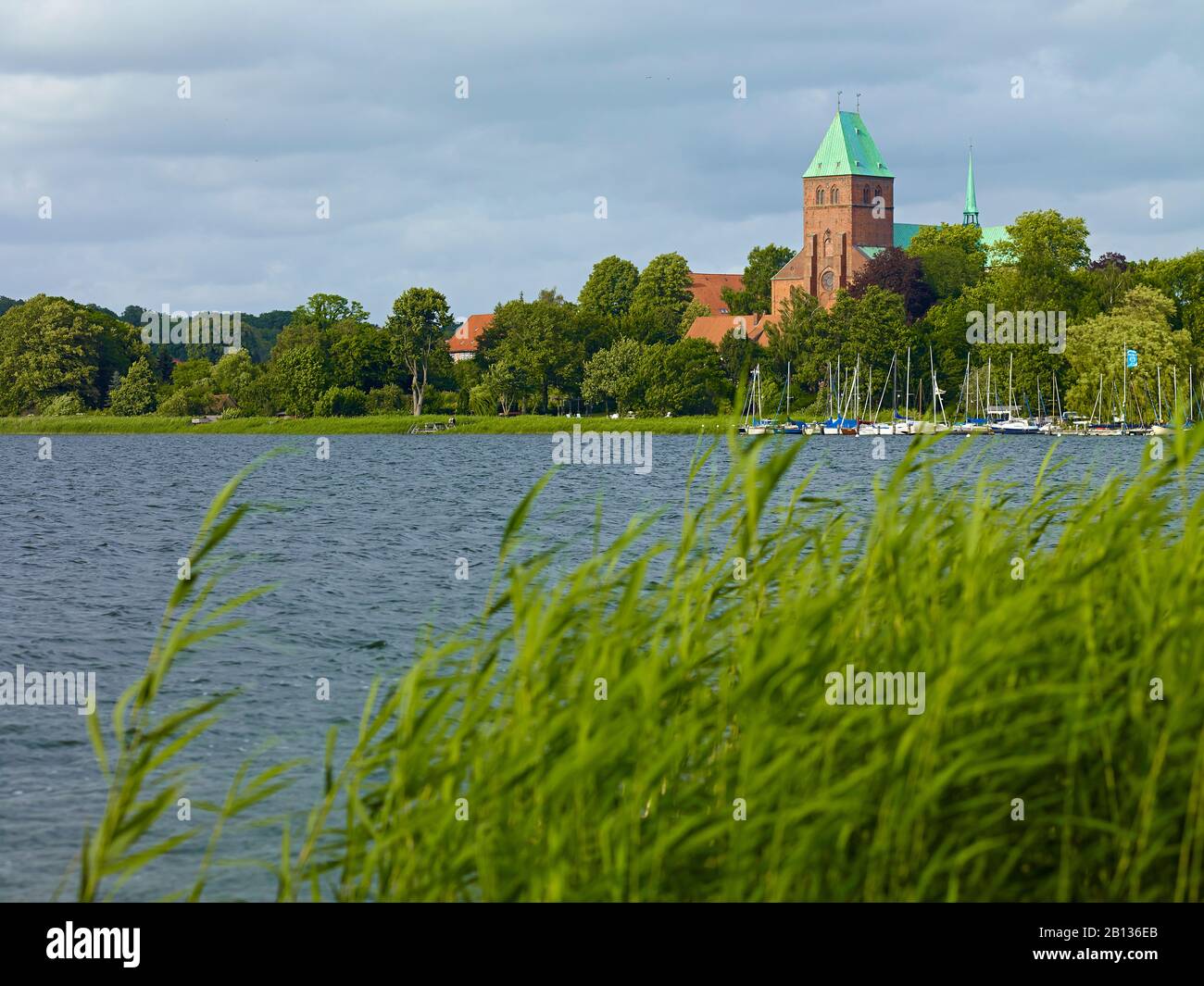 Blick auf den Dom der Inselstadt Ratzeburg, Kreis Lauenburg, Schleswig-Holstein, Deutschland Stockfoto