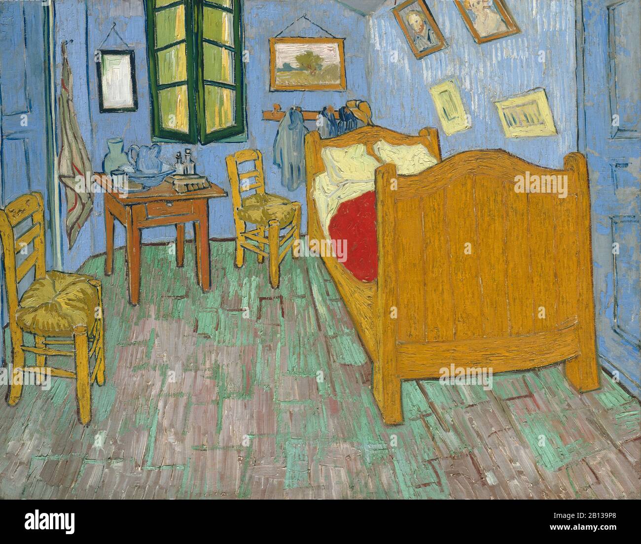 Van Goghs Schlafzimmer in Arles (Das Schlafzimmer), zweite (2.) Version, September 1889 Vincent van Gogh Gemälde - Sehr hohe Auflösung und hochwertige Bilder Stockfoto