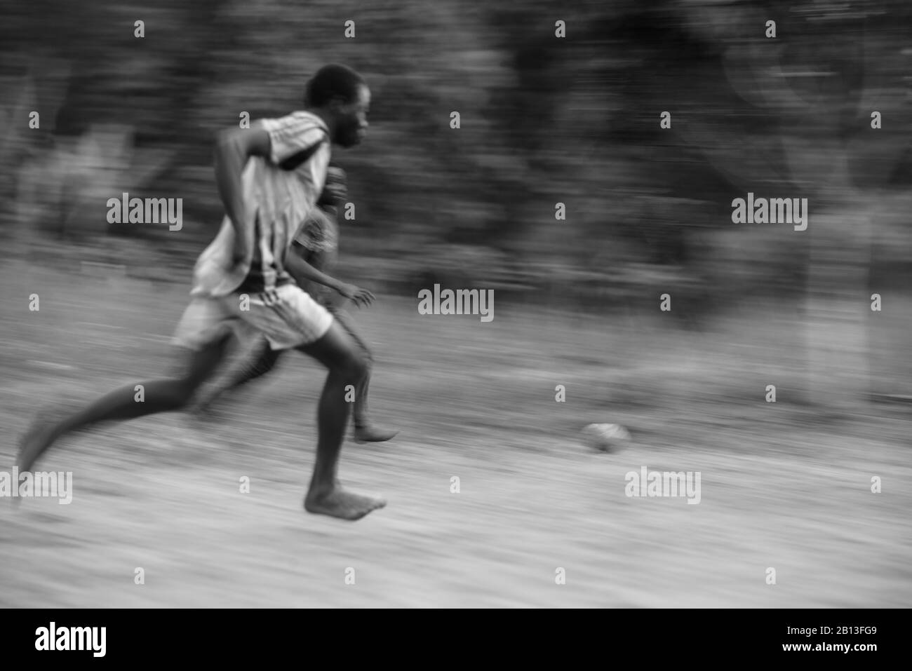 Straßenfußball, Demokratische Republik Kongo, Afrika Stockfoto