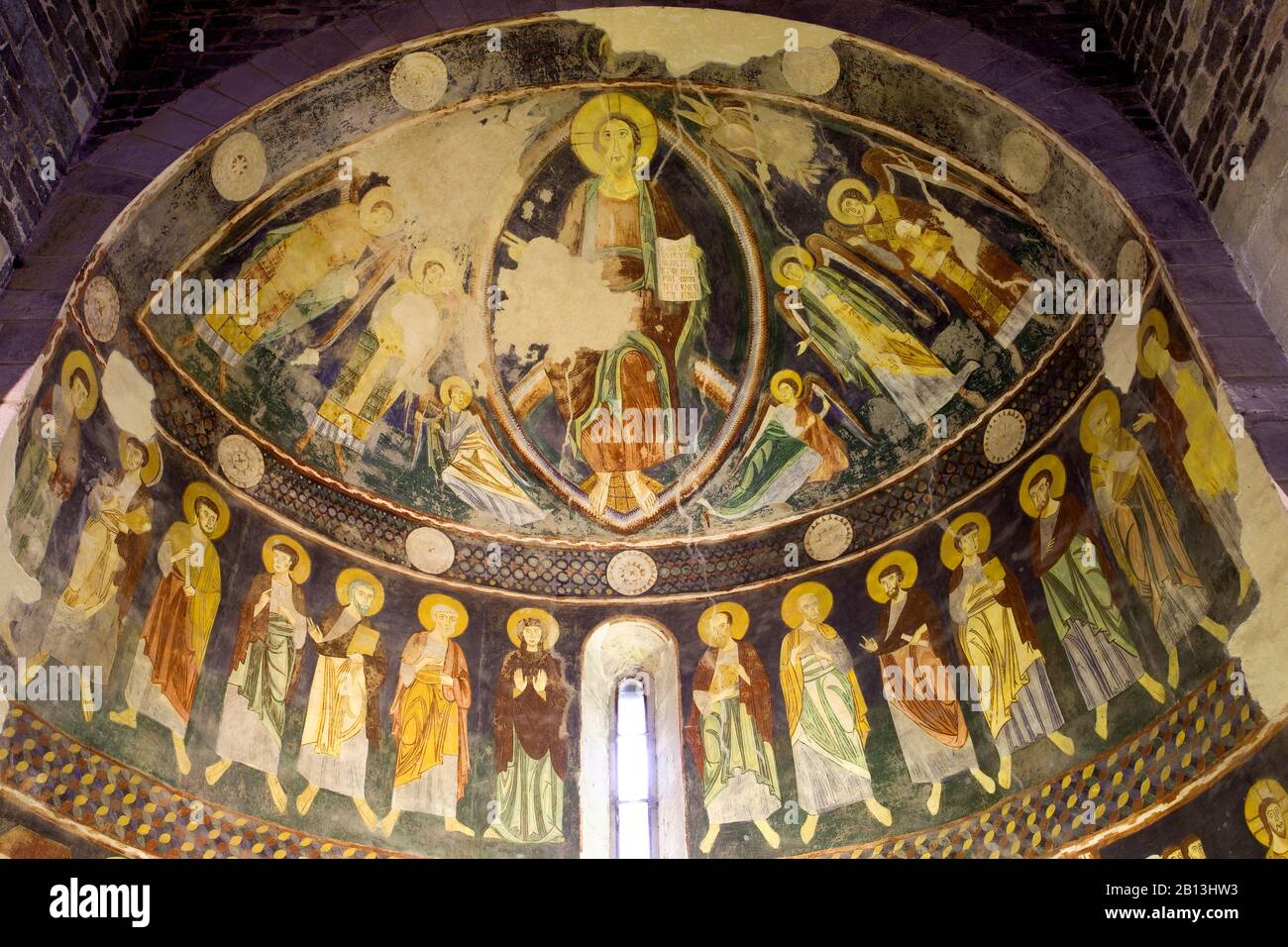 Kirche St. Maria de Saccargia. Romanisches Deckenfresken in der Apse (Sardinien, Italien) Stockfoto