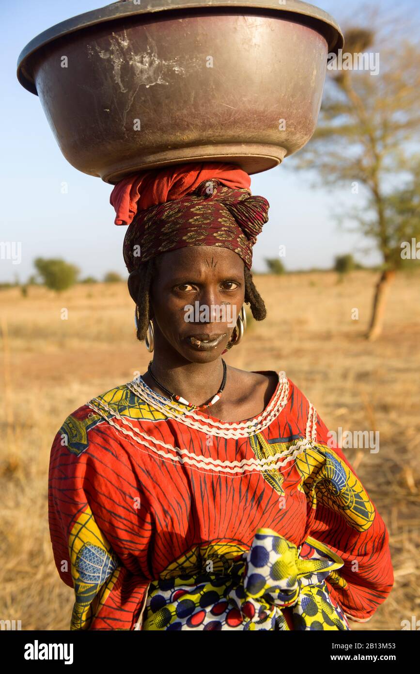 Fulani-Nomaden der Bel'ah-Gruppe der Sahelzone, Burkina Faso Stockfoto