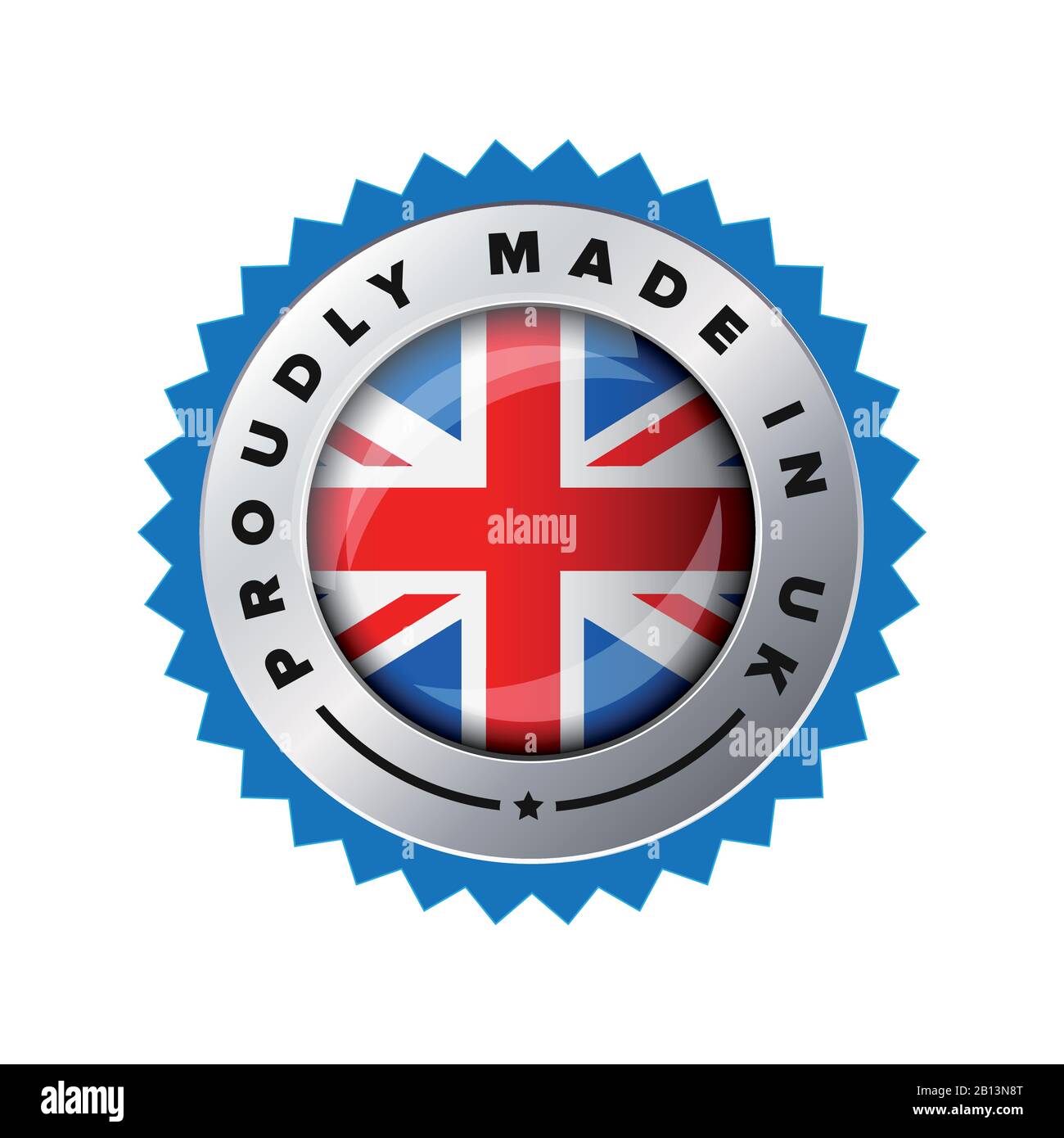 Stolz Gemacht in UK Flag Button Badge Stock Vektor