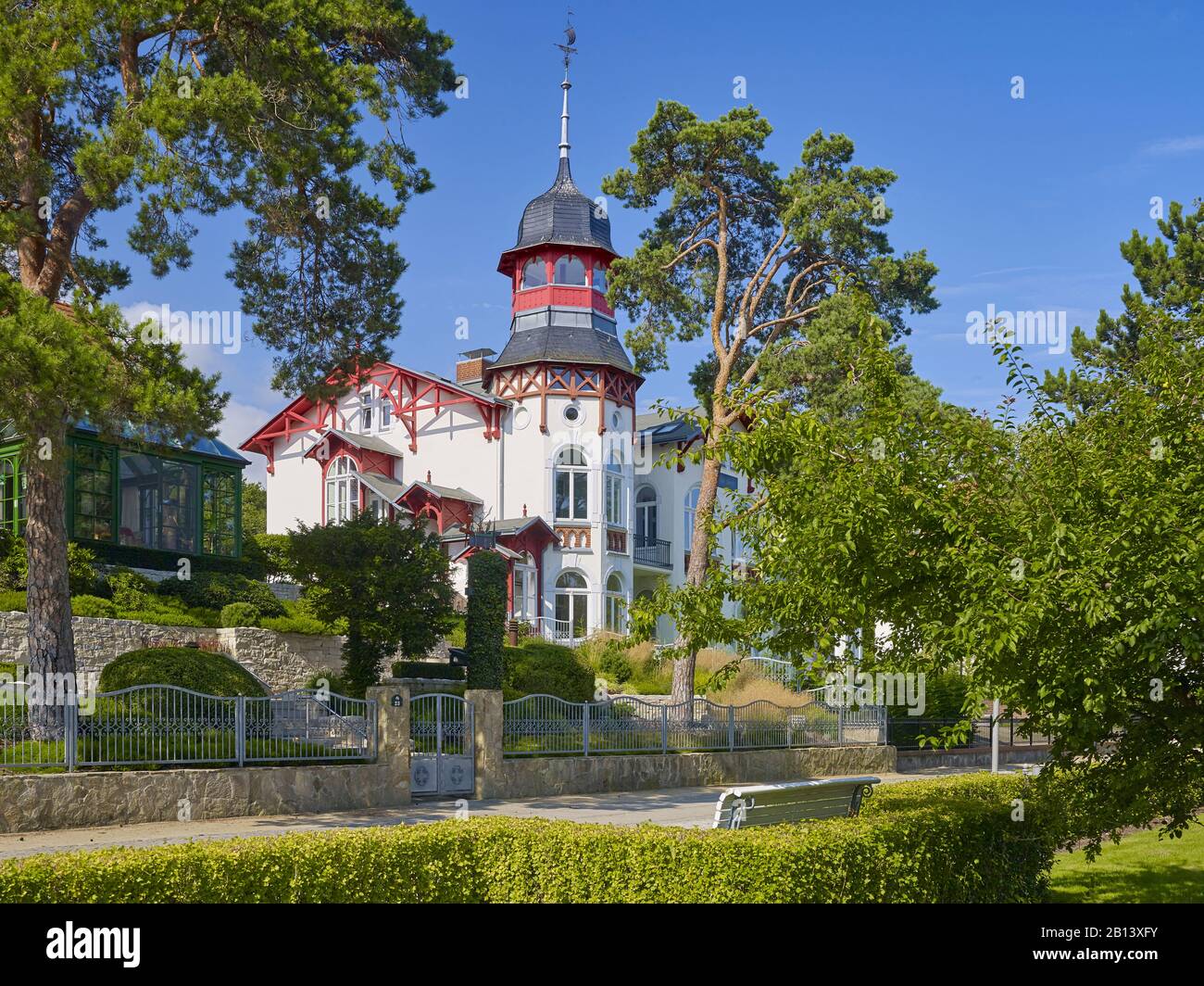 Haus Am Meer an der Promenade in Ostseebad Zinnowitz, Usedom, Mecklenburg-Vorpommern, Deutschland Stockfoto