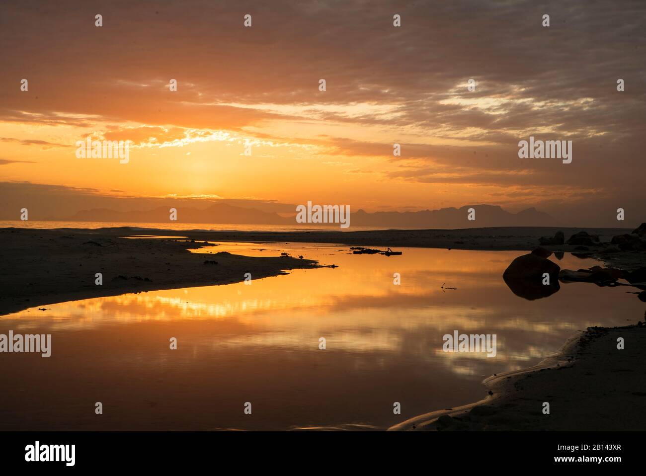 Sonnenuntergang am Western Cape, Südafrika Stockfoto