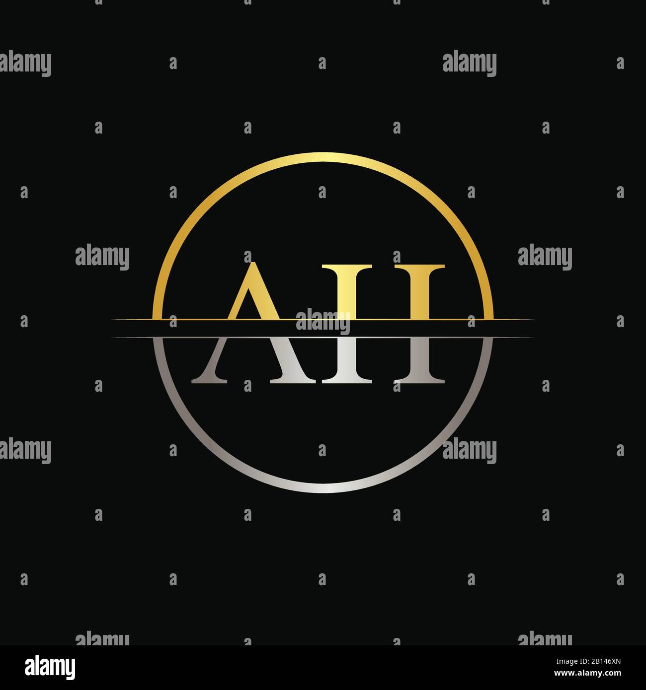 Initial Circle AH Letter Mit Moderner Typografie Vektor-Vorlage. Creative Abstract Letter AH Logo Design Stock Vektor