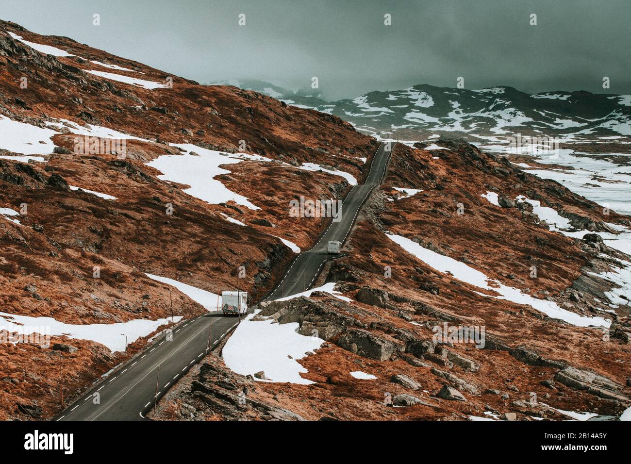 Sognefjellet - Norwegian Countryside Route Mountain führt durch Jotunheimen, Norwegen Stockfoto