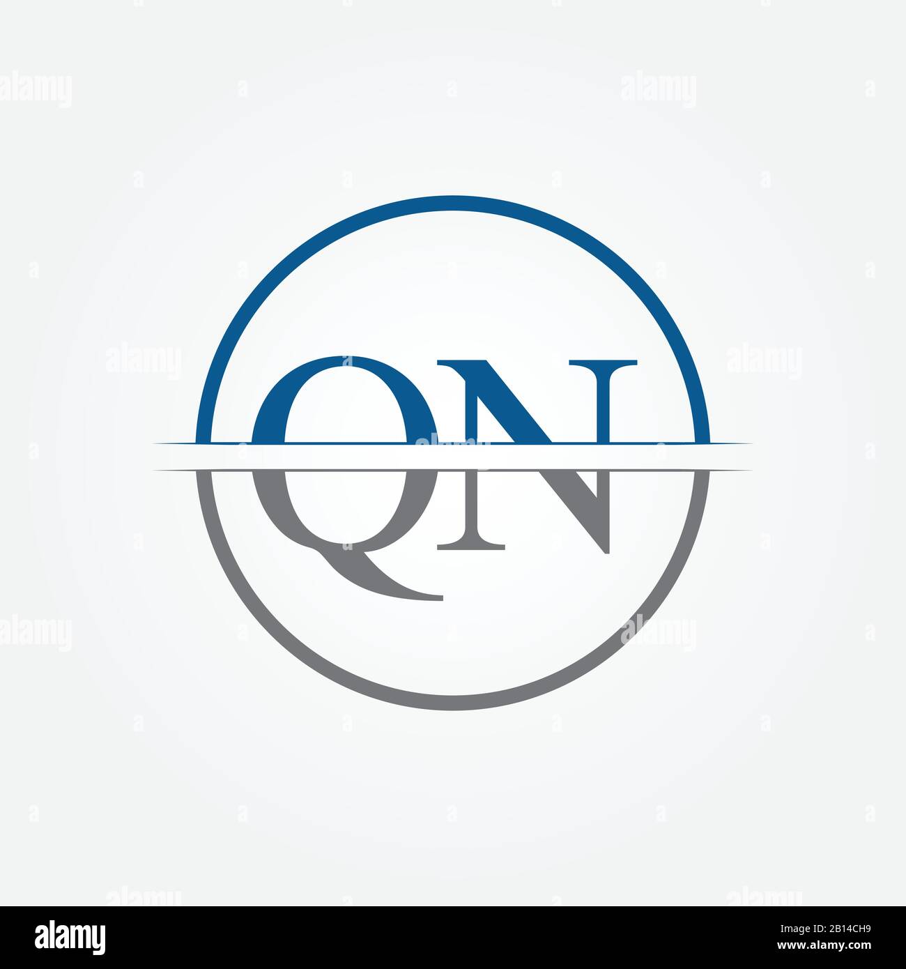 Erste Vektorvorlage für das QN-Logo im Monogramm-Brief. QN Letter Logo Design Stock Vektor