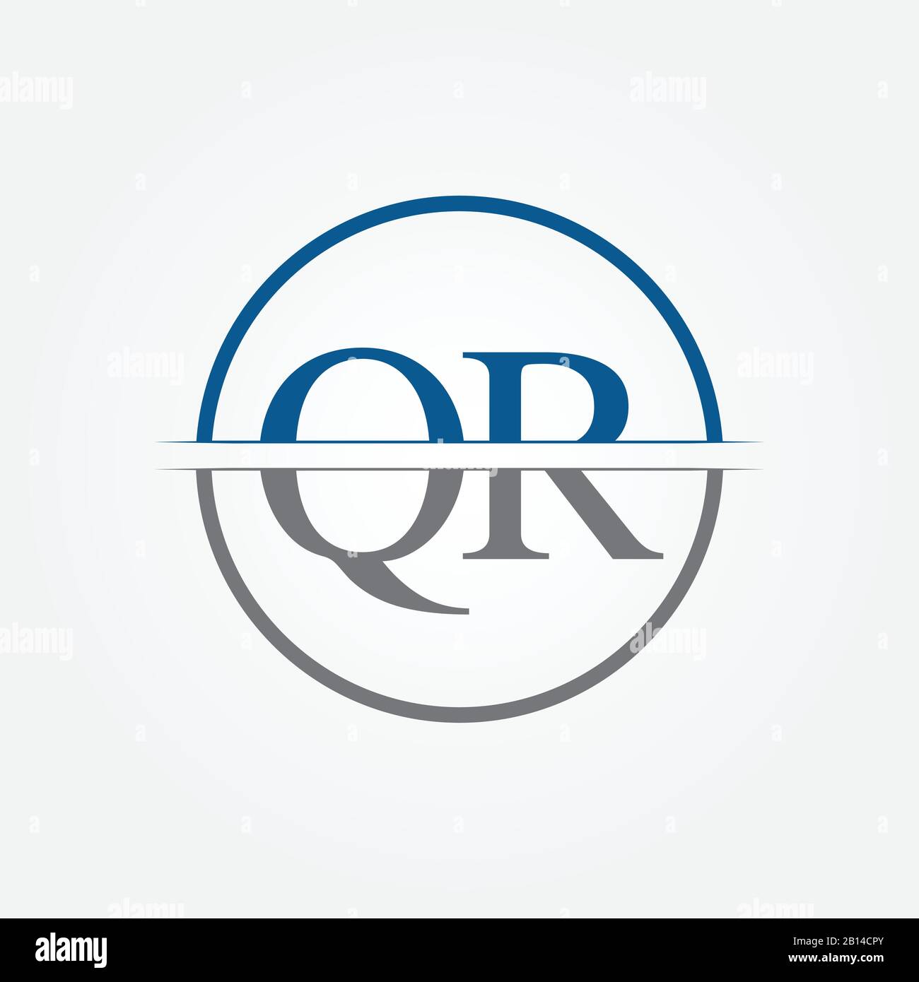 Vektor-Vorlage für QR-Logo-Design im ersten Monogrammbrief. QR Letter Logo Design Stock Vektor