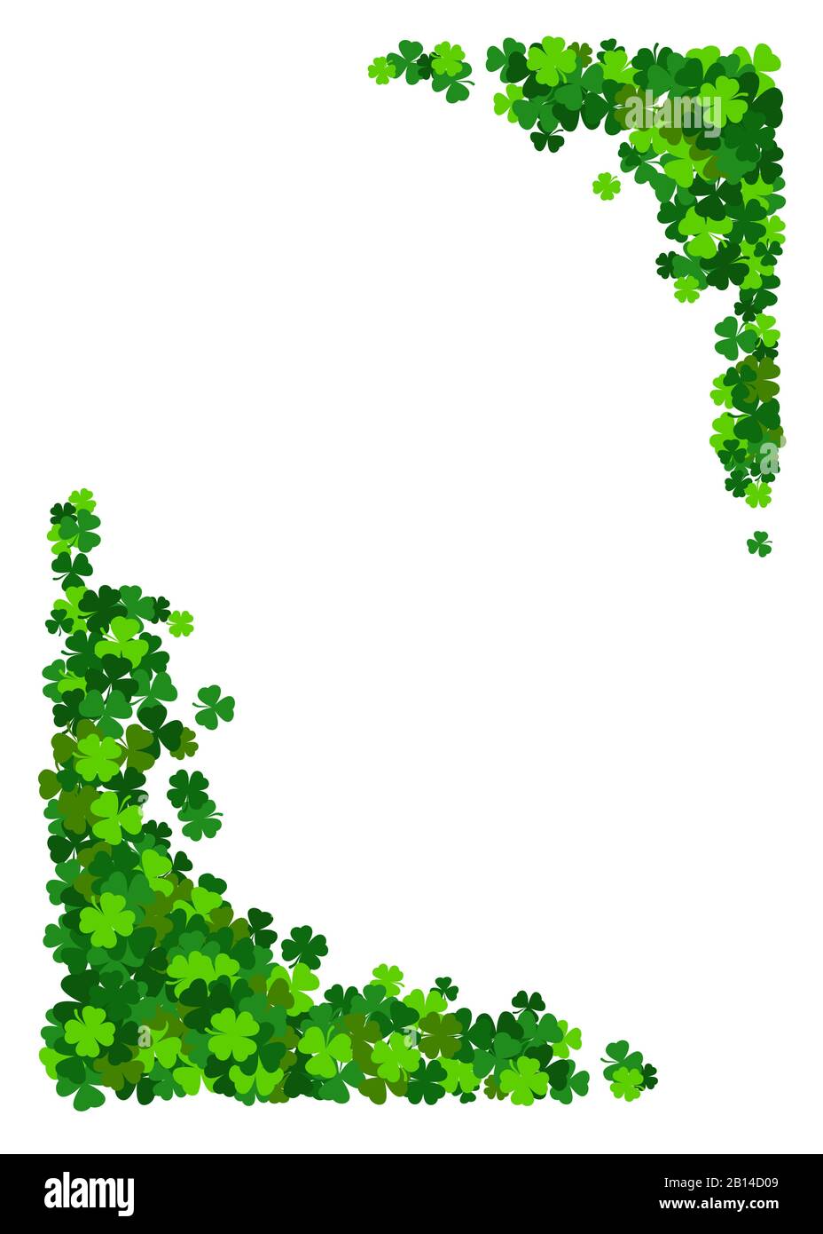 St. Patricks Ecke Rand von Shamrock. Vektorgrafiken Stock Vektor