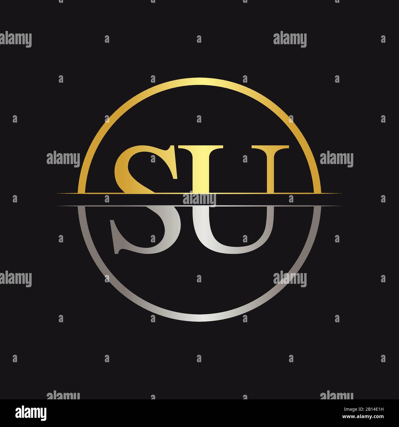 Anfangsbuchstaben SU Logo Design Vector Template. SU Schreiben Logo Design Stock Vektor