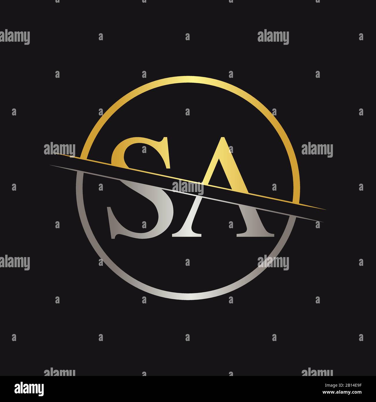 Initial SA Logo Design Vector Template. SA Schreiben Logo Design Stock Vektor