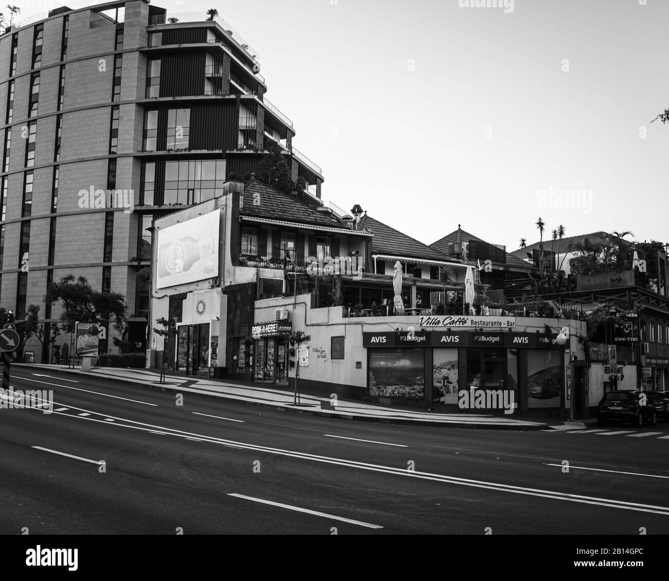 FUNCHAL, MADEIRA, PORTUGAL SCHWARZ-WEISS Stockfoto