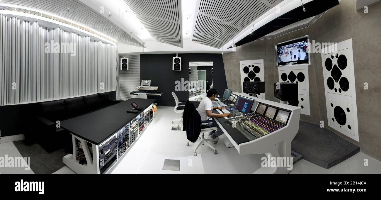 Chennai, INDIEN - Januar 2017: Ein Multiplex von Studios für Harris Jayaraj, einen sehr bekannten indischen Musikkomponisten. Stockfoto