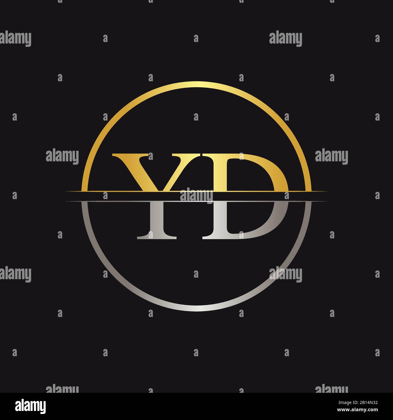 Vektor-Vorlage für das anfängliche YD-Logo-Design. Creative Letter YD Business Logo Vector Illustration Stock Vektor