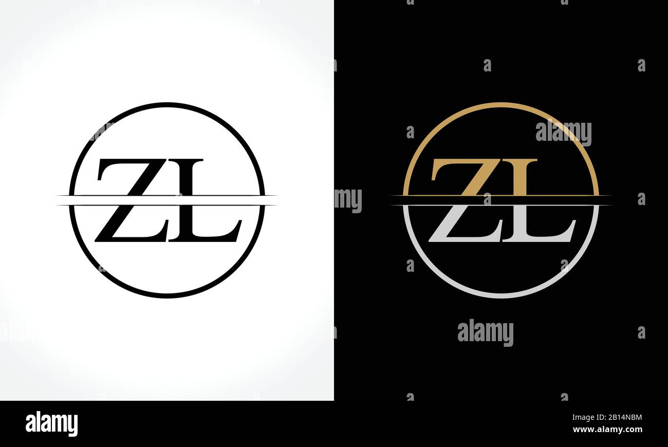 VektorVorlage für das anfängliche ZLLogoDesign. Creative Letter ZL