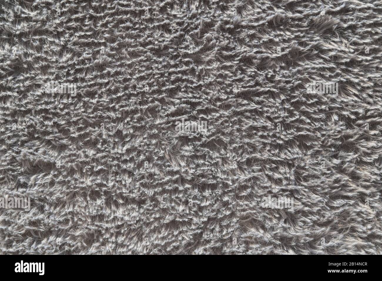 Die Struktur des grauen Teppichs von oben trocknet nach dem Waschen in der Sonne Stockfoto