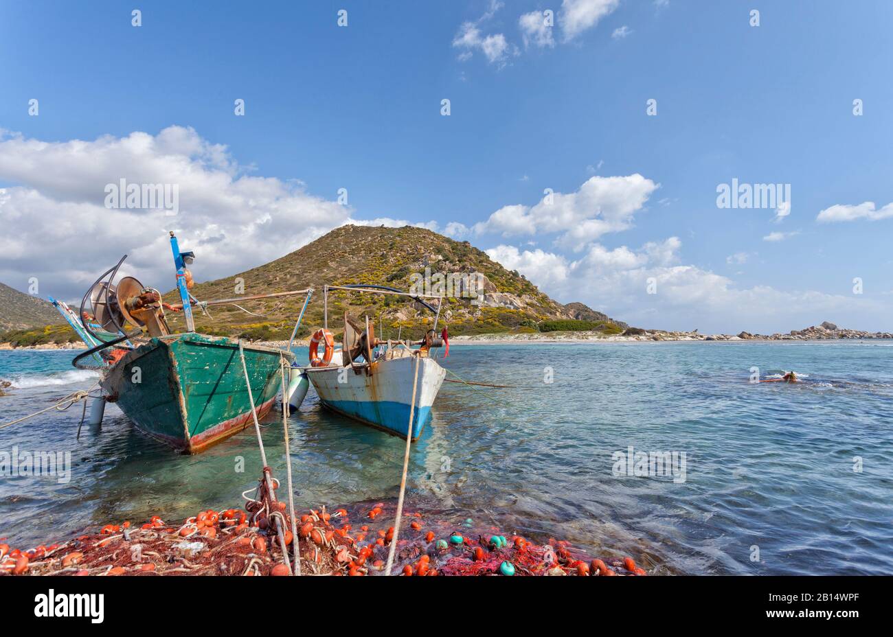 Das schöne Meer der Insel Sardinien. Punta Molentis. Italien Stockfoto
