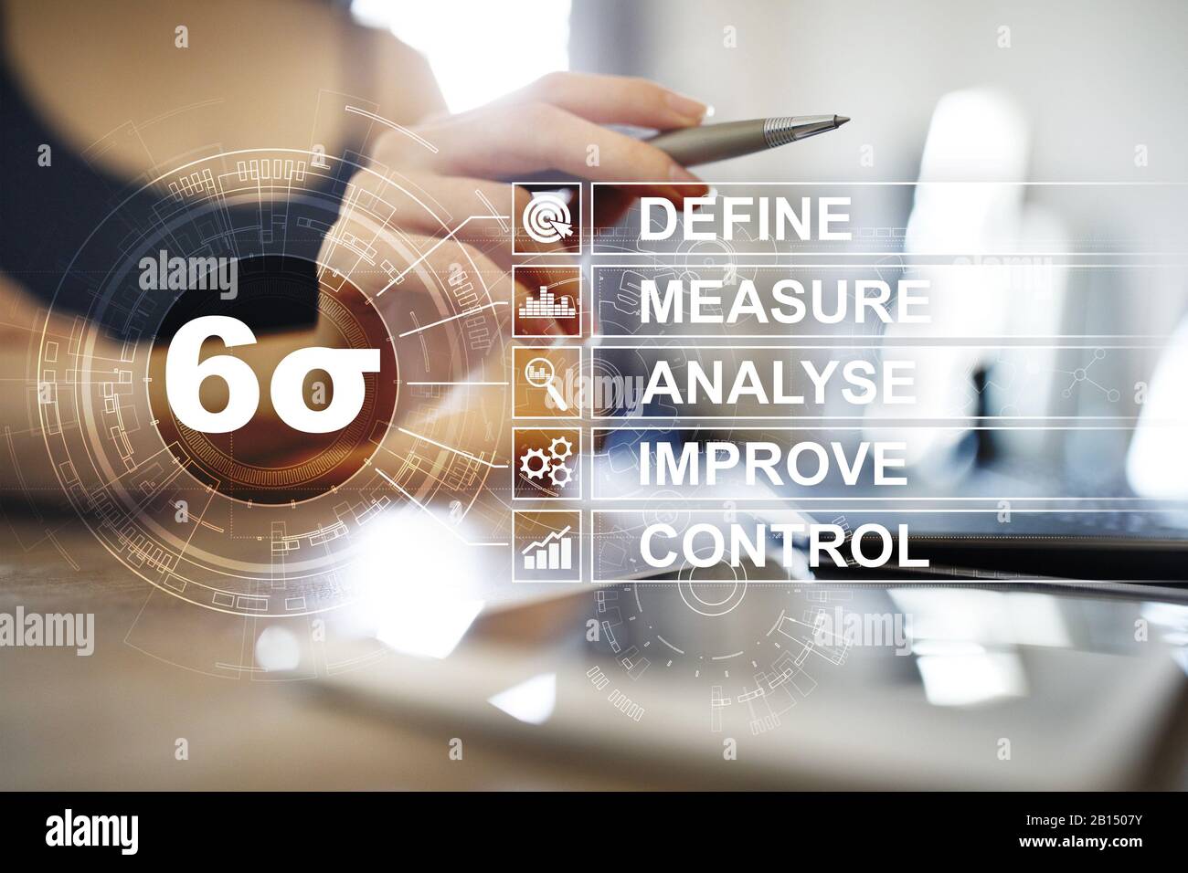 Six Sigma - eine Reihe von Techniken und Tools zur Prozessverbesserung Stockfoto