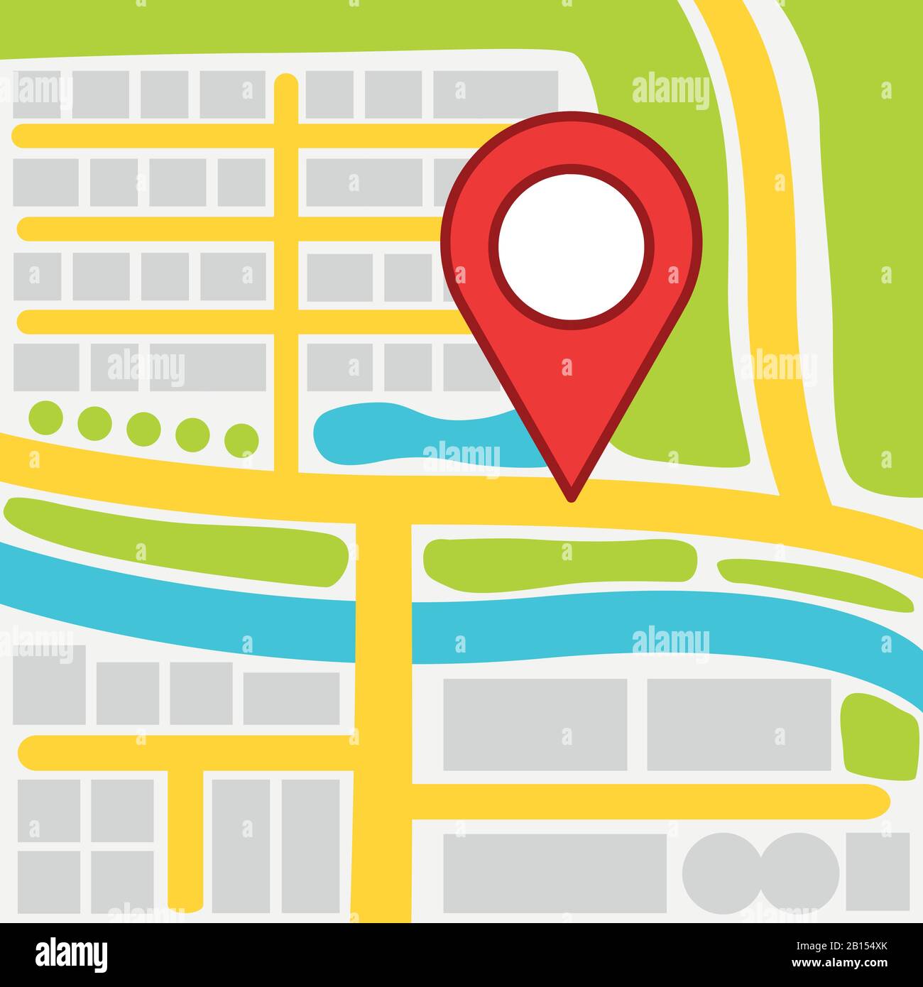 GPS-Karte für Mobilgeräte Stock Vektor