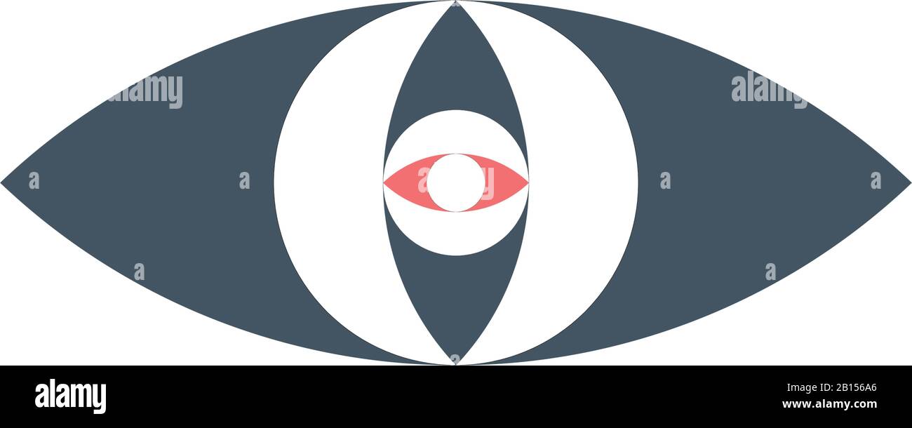 Cyber Eye-Symbol. Design der Eye in Eye-Logo-Vorlage. Darstellung des Stock-Vektors auf weißem Hintergrund isoliert. Stock Vektor