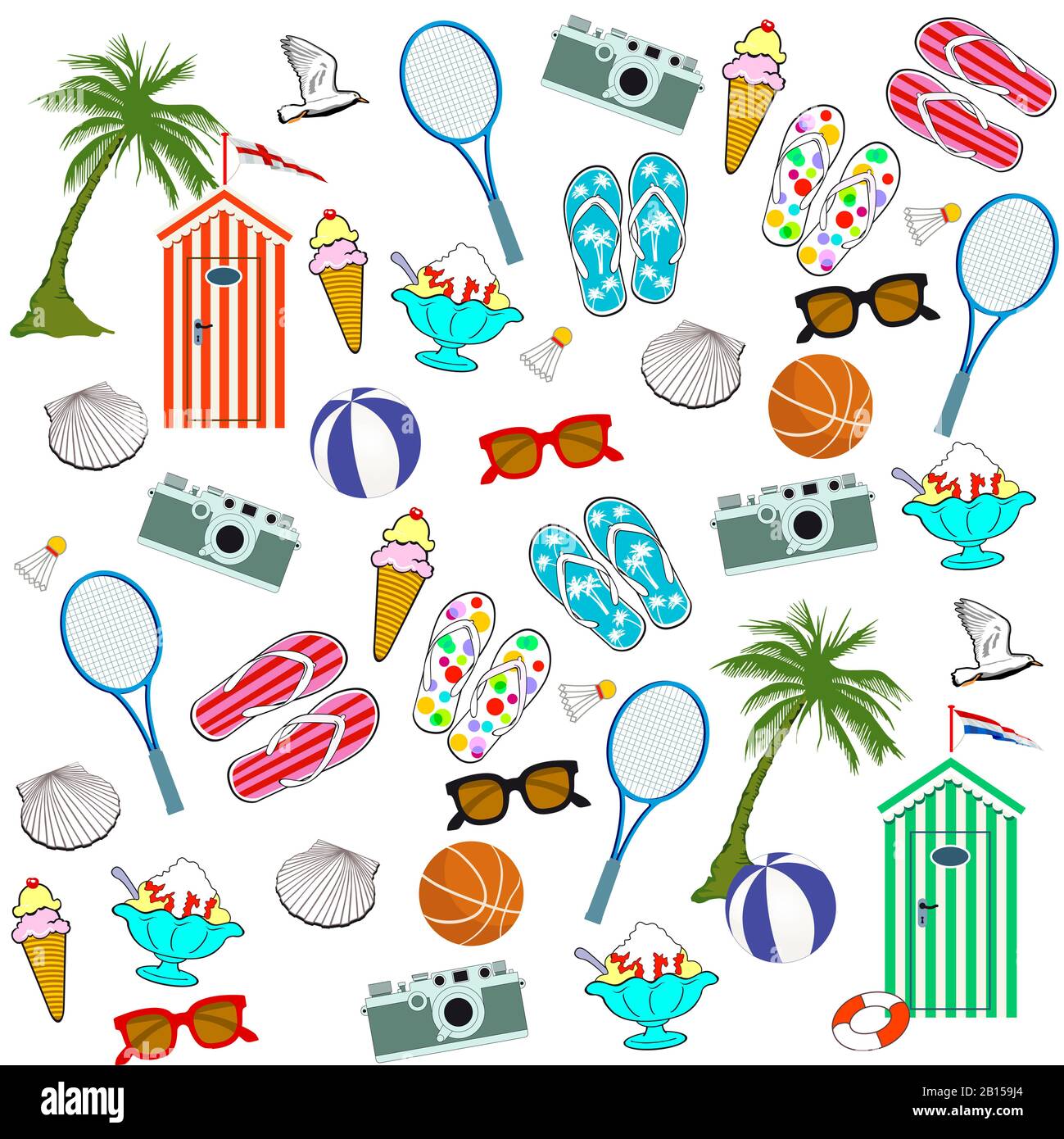 Urlaubs- und Reise-, Entspannungs- und Freizeit-Symbol Stockfoto