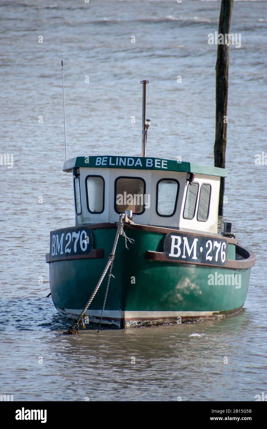 Fischerboote im Hafen von Minehead Stockfoto