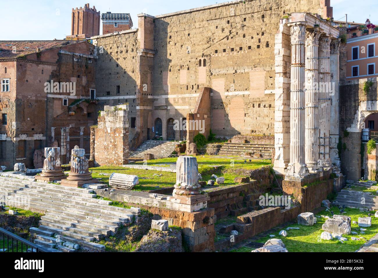 Forum des Augustus mit dem Tempel des Mars Ultor in Rom, Italien Stockfoto