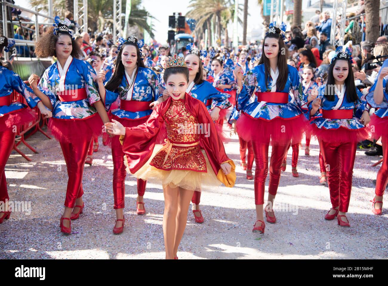 SITGES BARCELONA 2020/ CARNAVAL DE SITGES RÚA INFANTIL 23/02/200 Stockfoto