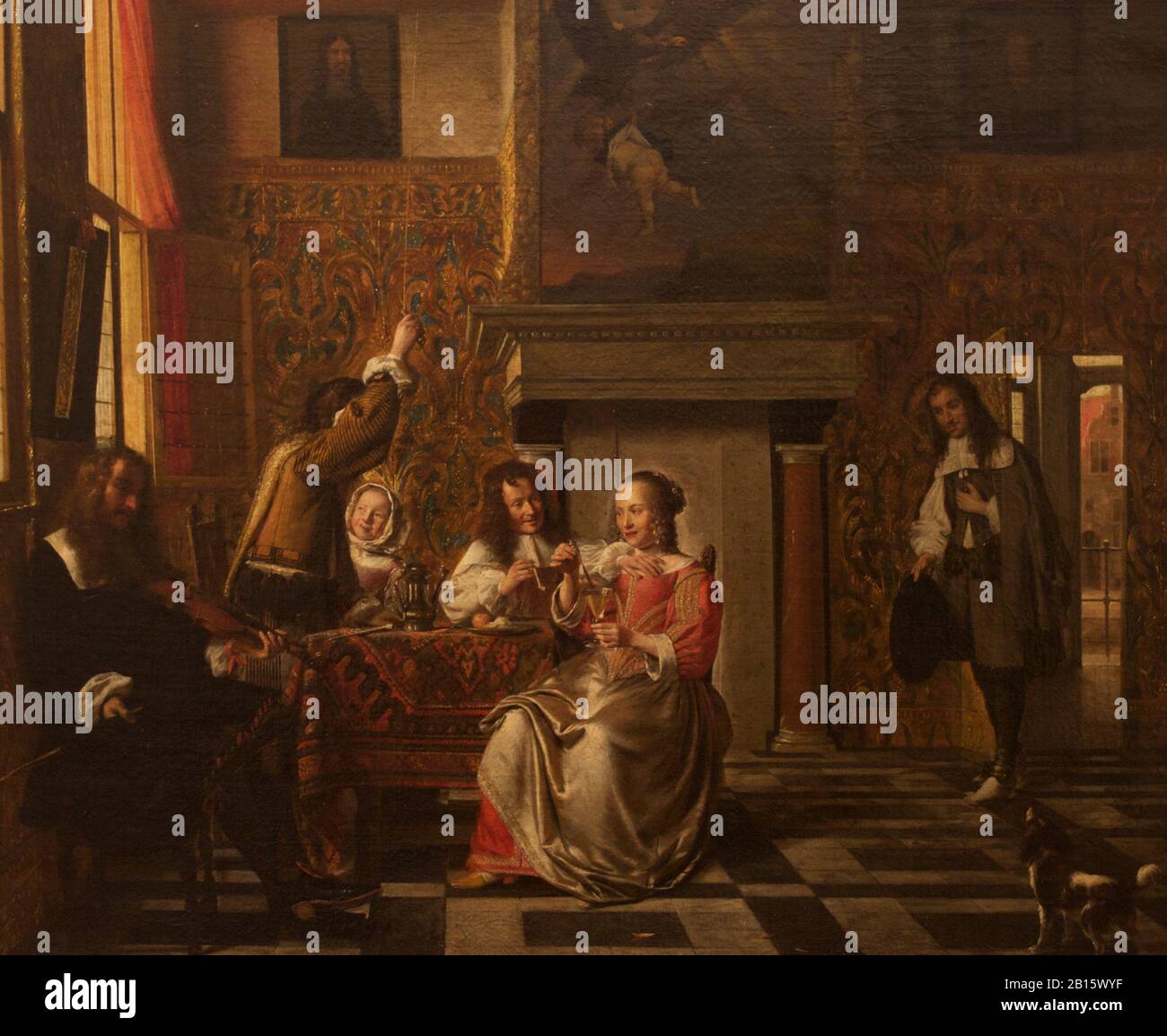 Merry Company von Pieter Hooch, Öl auf Leinwand, c.. 1664 Stockfoto