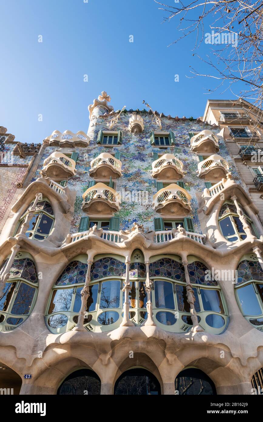 Casa Batllo, Barcelona, Katalonien, Spanien Stockfoto