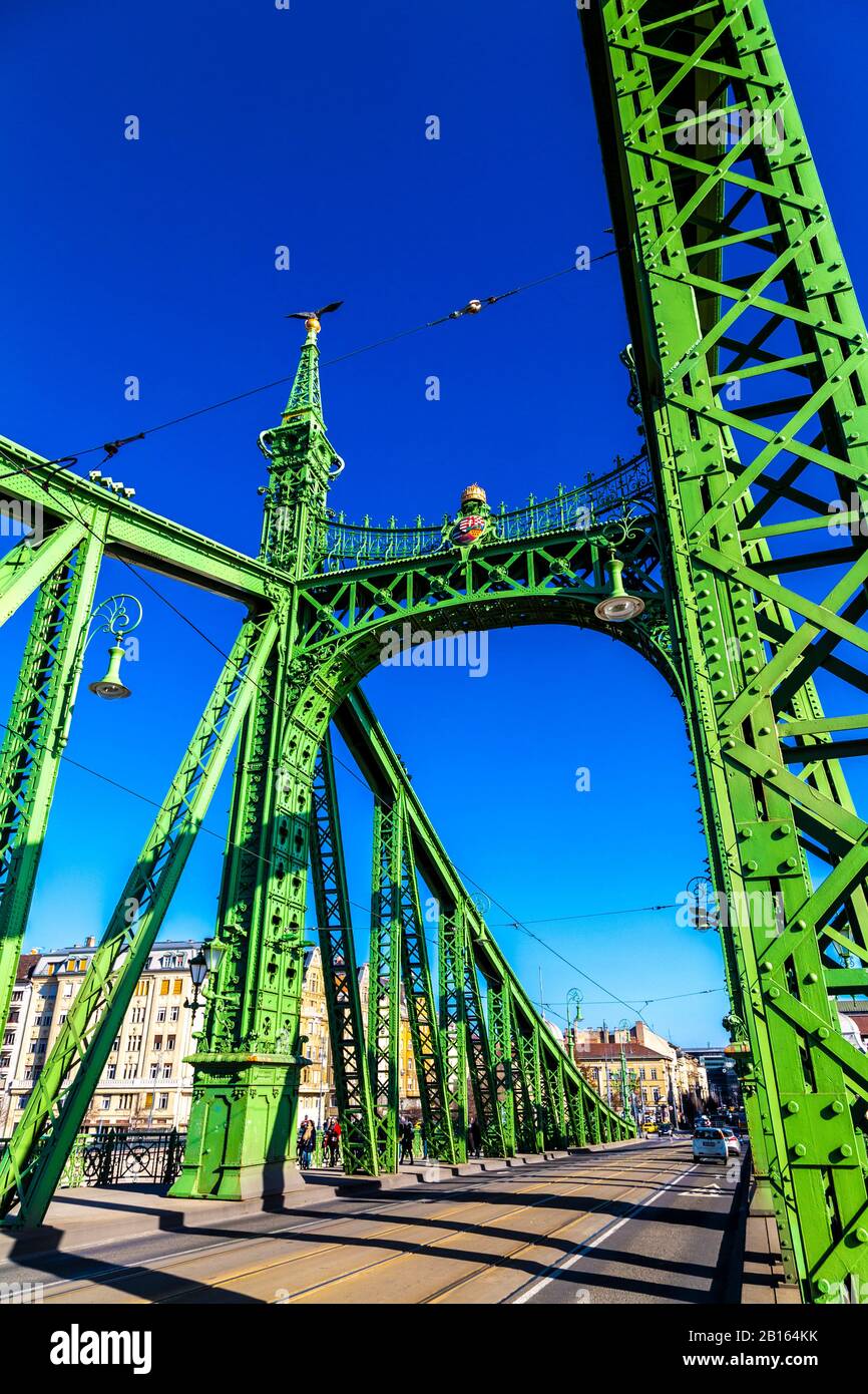Freiheitsbrücke (Szabadság Híd) in Budapest, Ungarn Stockfoto