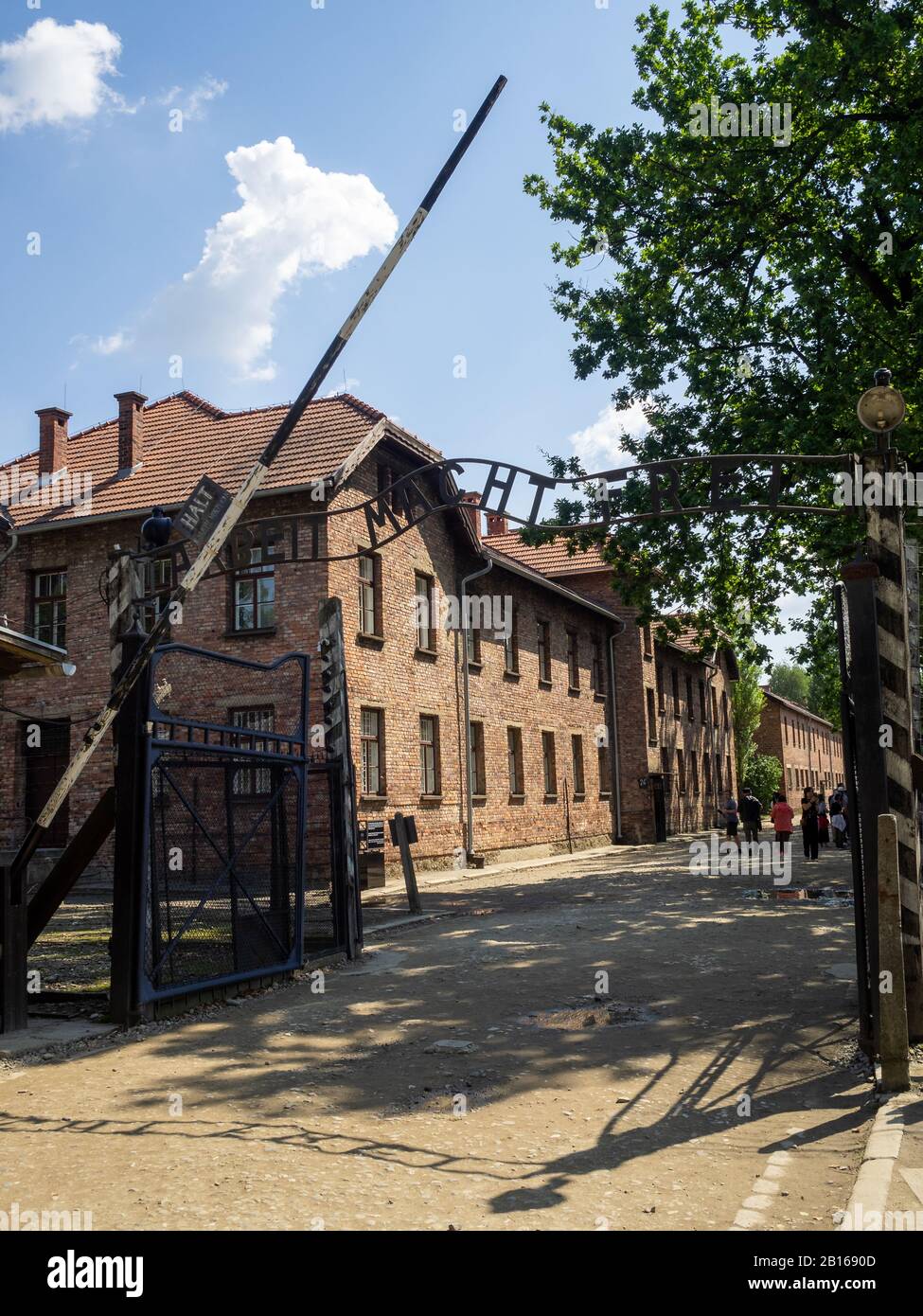 Tor zum Konzentrationslager Auschwitz Stockfoto