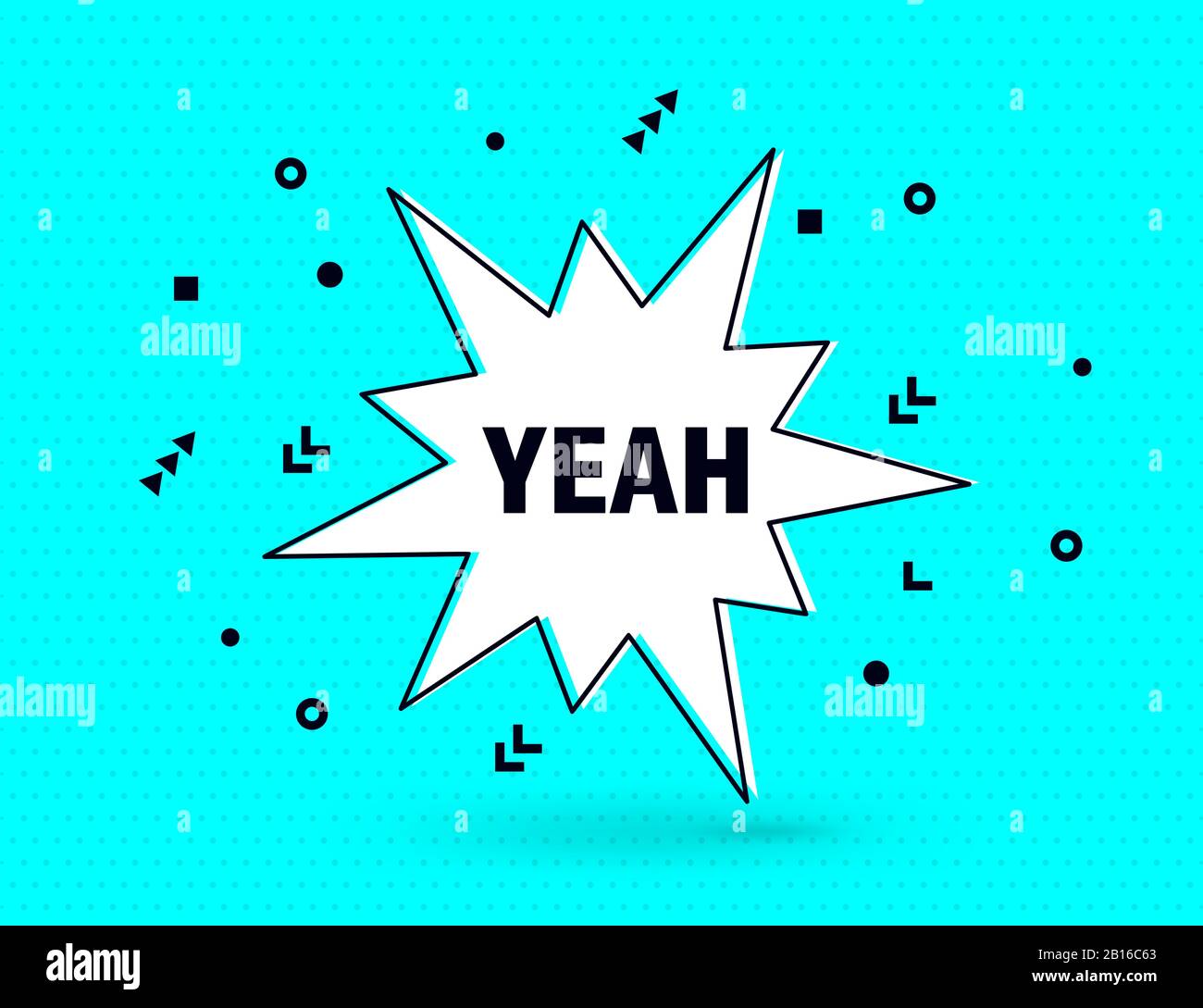 Ja Sprechblase banner pop art Memphis style Stock Vektor