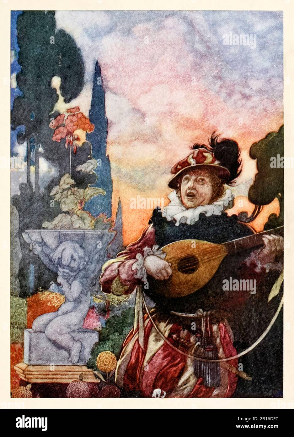 "Kennzeichnen Sie, wie eine Saite, süßer Ehemann zu einer anderen, jede durch gegenseitige Anordnung schlägt" aus "Harmony and Melody" in Den Von Charles Robinson illustrierten Liedern und Sonetten von William Shakespeare (1870-1937). Weitere Informationen finden Sie weiter unten. Stockfoto