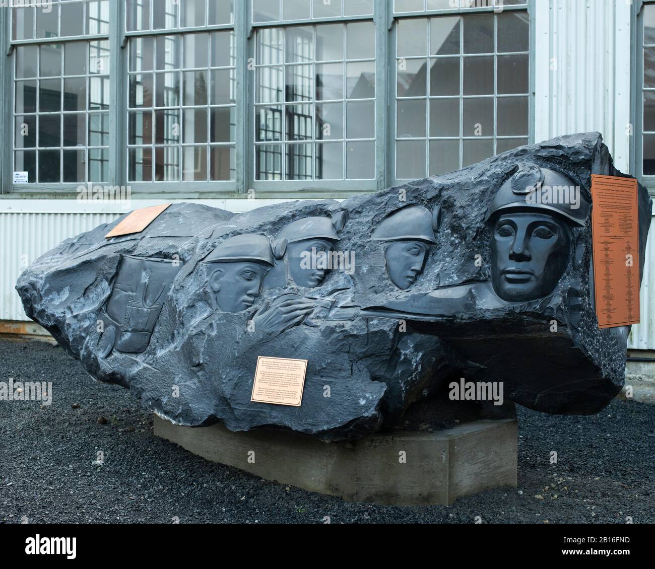 Miners' Memorial im Britannia Mine Museum in Britannia Beach, British Columbia, Kanada Stockfoto