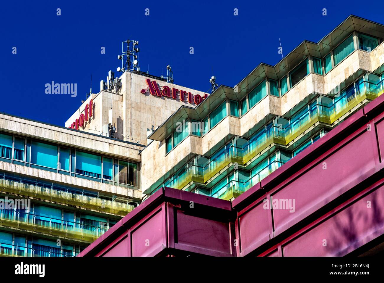 Außenansicht des Marriott Hotels, Budapest, Ungarn Stockfoto