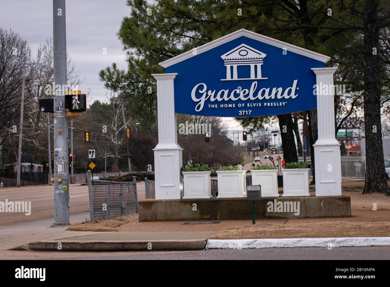 Memphis, Tennessee - 27. Januar 2020: schild für Graceland, die Heimat von Elvis Presley Stockfoto