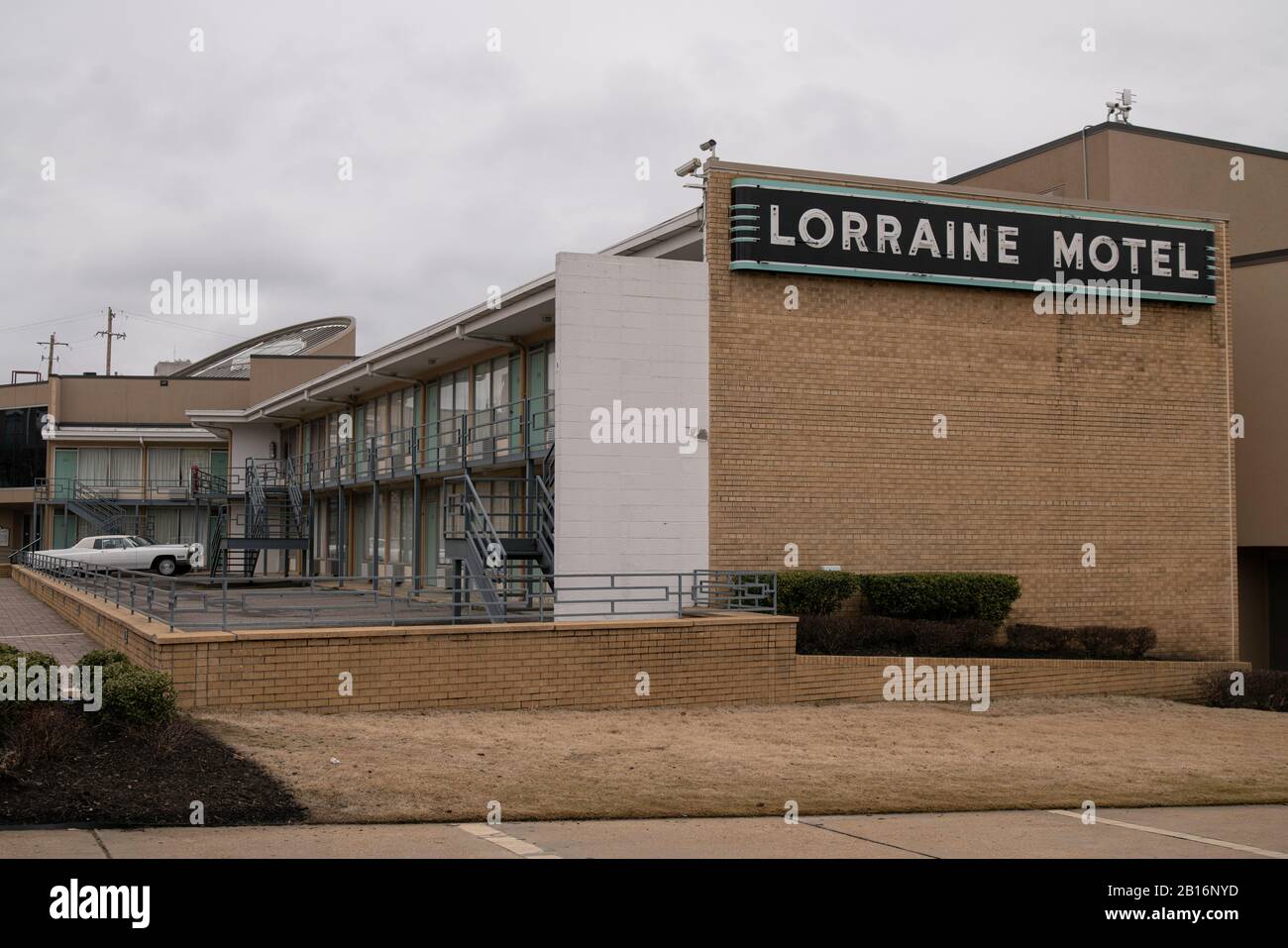 Memphis, Tennessee - 27. Januar 2020: National Civil Rights Museum Logo im Lorraine Motel, Ort des MLK-Attentats Stockfoto